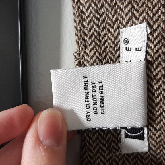 Brown/Tan Tweed Knee Length Wool Skirt, Size 8 - Picture 8 of 8